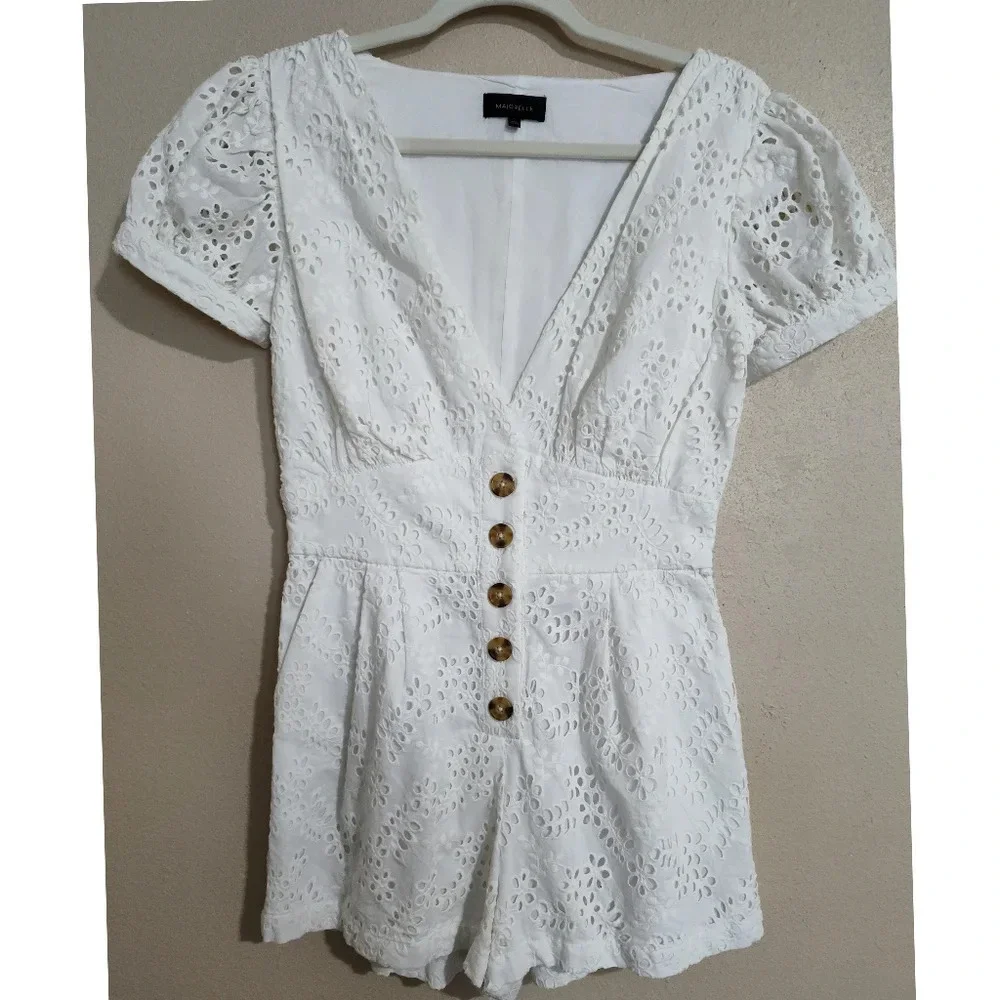 MAJORELLE Star Studded White Romper Size Small - Picture 2 of 6